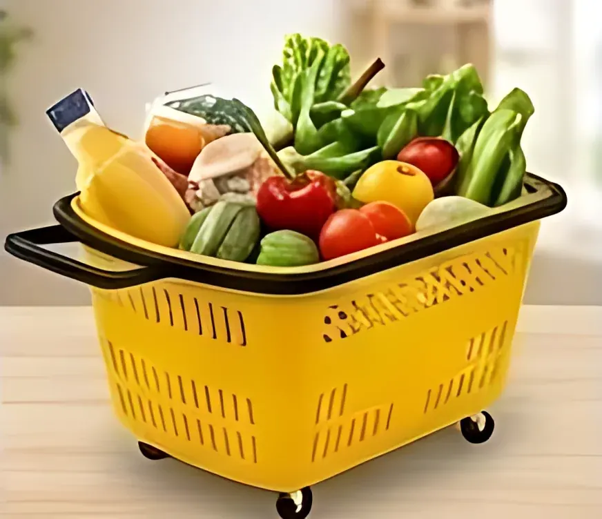 Premium Four-Wheel Trolley Basket